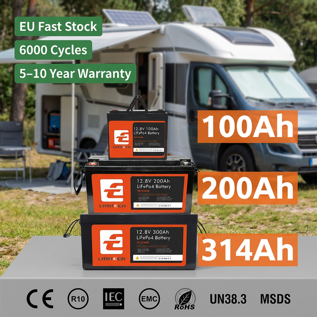 DE PL EU Stock 48V 24V 12V 100Ah 200Ah 300Ah 400Ah 600Ah Bluetooth Solar Lithium Battery Deep Cycle Lithium Iron LifePo4 Battery