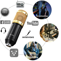 Microphone d'enregistrement professionnel en studio BM 800, micro à condensateur pour la voix avec carte son V8 pour karaoké, YouTube, TikTok, diffusion en direct