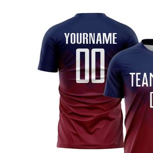 Camiseta de Fútbol Azul Marino y Roja de Manga Corta, Uniforme Deportivo Transpirable de Secado Rápido, Ligero y de Alto Rendimiento - Product Image 3