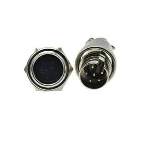 Silver Plated 6 Pin Screw Plug Socket Male And Female GX16 Aviation Connector