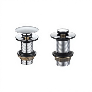 Vanne de vidange pop-up click-clack moderne en acier inoxydable pour lavabo de salle de bain d'hôpital G7/8, raccord fileté, garantie 3 ans - Product Image 1