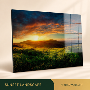 Stampa d'Arte Murale con Paesaggio al Tramonto, Immagine di <span class=keywords><strong>Natura</strong></span> per Soggiorno, Hall d'Hotel, Ufficio, Interni Moderni e Rilassanti - Product Image 1