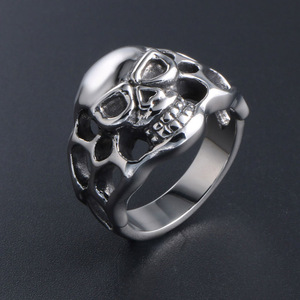 แหวนเหล็กไทเทเนียมทรงกระโหลกแฟชั่นสำหรับผู้ชายของขวัญเครื่องประดับ SA148 - Product Image 3