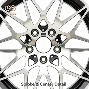Rueda Forjada Directa <span class=keywords><strong>de</strong></span> Fábrica, Bicolor Plateado Pulido y Gris Carbón, con Radios Divididos para Coche Ejecutivo - Product Image 5