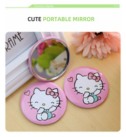 Miroir compact pour dames miroir de poche de maquillage personnalisé insigne de plaque d'étain de princesse pour Mini sac Rose