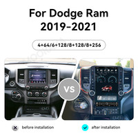 Autoradio multimédia Android à écran vertical de 13,6 pouces avec GPS, processeur octa-core, aide au recul et amplificateur pour Dodge RAM 2019-2021