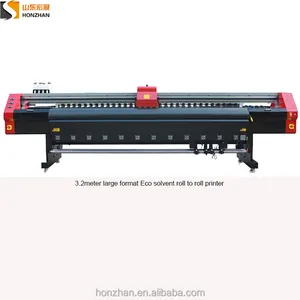Honzhan impressora solvente ecológica para bandeira de vinil de grande formato, máquina de rolo a rolo de alta qualidade, 3.2m e 10 pés