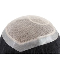Rambut Palsu Pria Model Miao Yang H256, Rambut Pendek, Ringan, Bernapas, Rambut Asli Manusia, Tenun Tangan Penuh