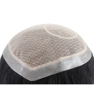 Perruque pour homme en cheveux naturels, modèle Miao Yang <span class=keywords><strong>MY</strong></span>-247, cheveux courts, légère, respirante, tissée à la main, avec base en peau de tête biologique - Product Image 5