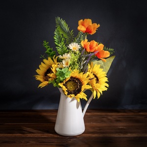 Girasoles Artificiales Chunting de Tela Plástica Tejida para Decoración del Hogar y Accesorios de Boda CF01382 - Product Image 1
