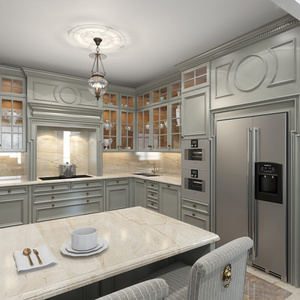Gabinetes de cocina modernos de <span class=keywords><strong>madera</strong></span> maciza de estilo europeo Gabinetes de pared hechos <span class=keywords><strong>a</strong></span> <span class=keywords><strong>medida</strong></span> Encimeras de piedra de cuarzo Acabado de laca completo - Product Image 3