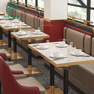 Luz de lujo de Alta calidad restaurante de comedor Casual muebles de comedor moderno café Mesa silla cabina asientos para cafetería comercial - Product Image 4