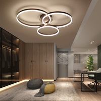 Lustre de plafond LED moderne pour salon, salle d'étude, chambre à coucher, éclairage intérieur dimmable, décoration de lampes dorées et noires