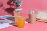 Gobelet jetable en plastique PET de 7 oz/200 ml pour boissons froides à emporter, jus d'orange et de pomme pour restaurants et hôtels
