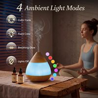 Diffuseur d'huiles essentielles 130 ml, lumière LED 7 couleurs, humidificateur, autonomie jusqu'à 8 heures, 2 modes de brume pour la maison et le bureau