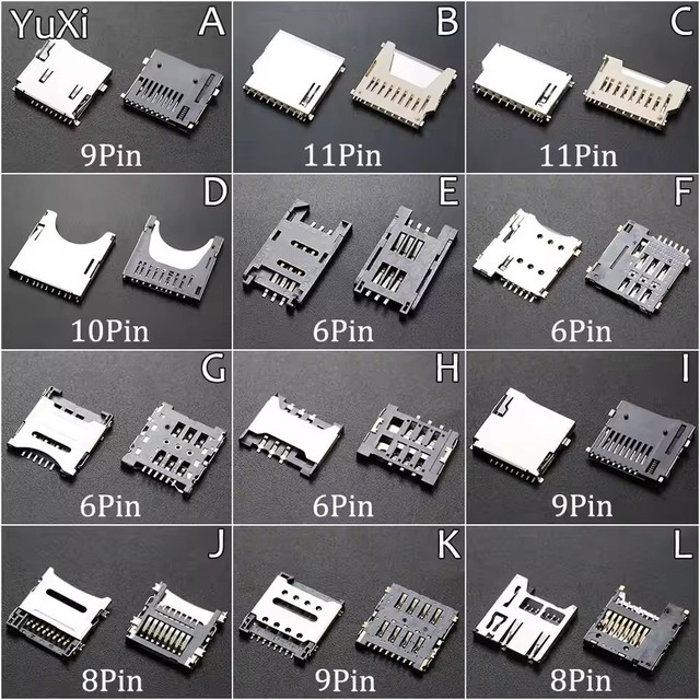 SD/TF/SIM/MICRO Card Holder Card Slot Card Holder Mobile Phone Memory Card Holder With Self-Elastic Long And Short Body