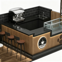 Kiosque à café personnalisé pour centre commercial avec espace de restauration, stand de café intérieur, comptoir de café, kiosque à boissons avec vitrine à pâtisserie