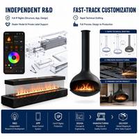 Chimenea Eléctrica 3D con Llama, Humidificador, Vapor de Agua Silencioso, Chimenea Inteligente con Control Remoto, 0.8M