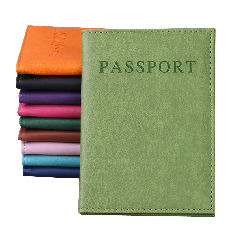 High quality mens travel pu leather cover passport holder custom print designer for man wholesale