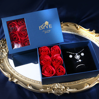 6 Bloem Hart Doos Tas Sieraden Ring Ketting Onsterfelijke Eeuwig Zeeprozen Doos Valentines Moeders Dag Cadeau
