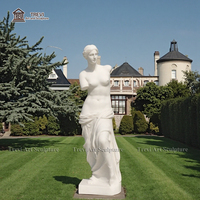 Statue d'Aphrodite Vénus en marbre blanc grandeur nature, sculpture grecque célèbre sculptée à la main pour l'extérieur