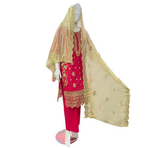 Elegant Women's Embroidered Salwar Kameez Party Wear Pakistan Regular Fit With Chiffon Dupatta - Product Image 1