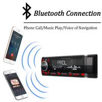 Reproductor de MP3 de audio estéreo con radio de coche de un solo DIN con cargador de coche BT manos libres FM Dual USB TF AUX EQ