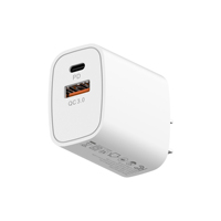 Chargeur mural rapide SOMOSTEL SMS-Q610C 20W GaN PD + QC3.0, double port A+C avec câble de 1m