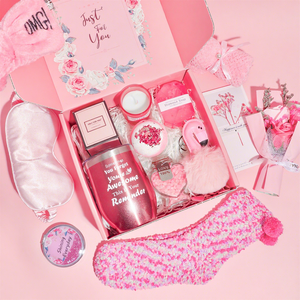 Set de Regalo 12 en 1 Peach-joy <span class=keywords><strong>para</strong></span> el Día de San Valentín, Cesta de Regalo de Papel Rosa Única <span class=keywords><strong>para</strong></span> Mujer con Artículos Relajantes - Product Image 2