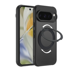 Coque de téléphone magnétique transparente de haute qualité pour Google Pixel 11 Pro XL 10 9 8 7 6 Pro avec protection 360° °   Support de téléphone en métal avec anneau et coque de protection - Product Image 1