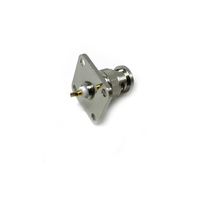 BNC Enchufe Macho Soldadura Recto 4 Agujero Brida Montaje Panel Conector de mamparo Rf