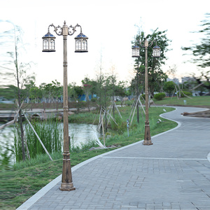 Design antico giardino decorativo in alluminio paesaggio solare luce stradale cortile esterno impermeabile illuminazione stradale - Product Image 2