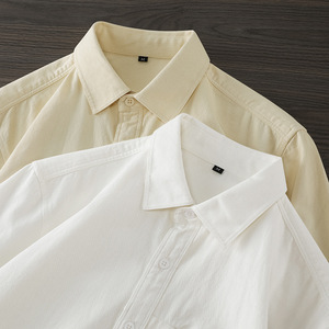 <span class=keywords><strong>Camicia</strong></span> a Maniche Lunghe in Cotone Pesante 220g all'Ingrosso, <span class=keywords><strong>Camicia</strong></span> Casual <span class=keywords><strong>Bianca</strong></span> con Colletto per Uomo, <span class=keywords><strong>Giacca</strong></span> Taglie Forti - Product Image 4