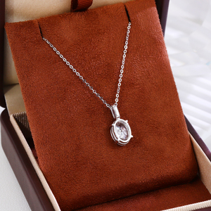 Регулируемое ожерелье 18 дюймов из настоящего цельного золота 14k/18k, модная цепочка с подвеской из выращенного в лаборатории бриллианта 1-3 карата D VVS1 для женщин - Product Image 3