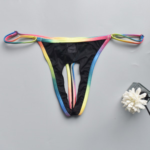 HL102 <span class=keywords><strong>Perizoma</strong></span> in nylon sottile <span class=keywords><strong>e</strong></span> sexy con apertura, taglia regolabile, per uomo <span class=keywords><strong>e</strong></span> donna, colori arcobaleno - Product Image 2