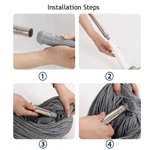 Balai serpillère auto-essoreur mains libres en microfibre à tête ronde, haute capacité de déshydratation, facile à utiliser pour le nettoyage des sols secs et humides - Product Image 4