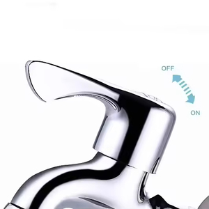 <span class=keywords><strong>Robinet</strong></span> d'eau mural en acier inoxydable au design moderne 1/2 po pour lavabo et machine à laver avec poignée en plastique et zinc - Product Image 5