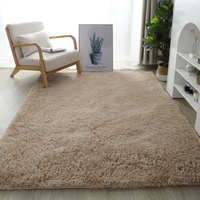 Tapis en peluche uni lavable en machine, tapis de sol pour salon, chambre à coucher, chevet, bureau