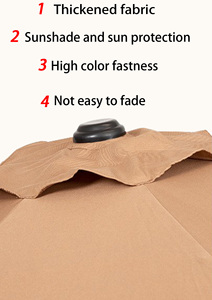 <span class=keywords><strong>ร่ม</strong></span><span class=keywords><strong>สนาม</strong></span>ขนาดใหญ่แบบตรง แข็งแรงทนทาน พร้อมมือหมุนปรับเอียง กันน้ำ กันรังสียูวี ทนลม โครงสร้างแปดซี่โครง สำหรับสวนกลางแจ้ง - Product Image 2