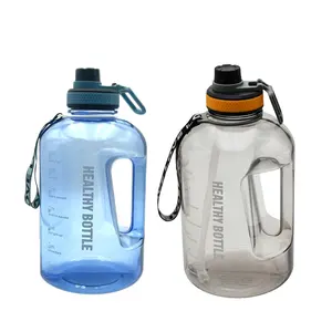 2.2L Bpa Free Customized Gym Gallon Protein Jug Motivational Plastic Transparent Straw Sport Water Bottle With Time Marker