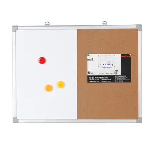 Houten Frame Magnetische Droge Wissen White Board Kurk Memo Prikbord Combinatie Half Kurk Boord En Half Whiteboard Combo