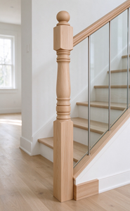 Traditional Wood <b>Stair</b> <b>Railings</b> Baluster 34 in X 1 1/4 in Square Top Floor Mounted Spindle Parts Rust Resistant 1 Year Warranty - Product Image 6