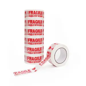 Wholesale Fragile Tape Customized Width And Length Printing Logo Tape Custom Logo Matt White Adhesive Packing Tape