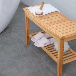 Di Bambù Panca Sgabello Bambusi Doccia Sgabello Panca con Mensola in Legno per Uso Interno O <span class=keywords><strong>Esterno</strong></span> Vasca Idromassaggio Panca con mensola di Immagazzinaggio - Product Image 6