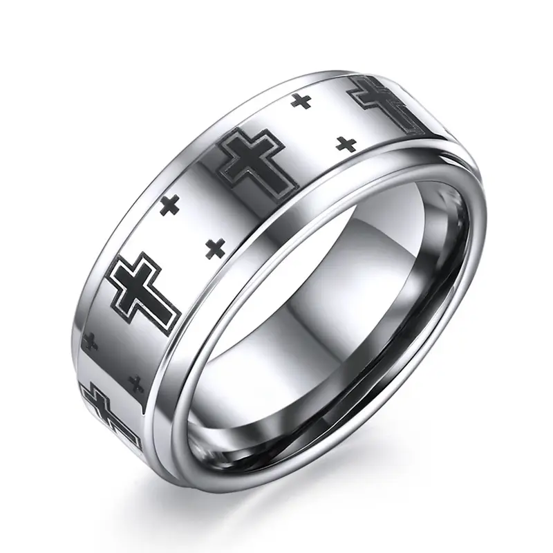 Hotsale anello di disegno di tungsteno anello con croce