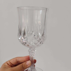 Verres à vin vintage en plastique, verres à boire incassables, verrerie de mariage, gobelets à eau en cristal, flûtes à champagne vintage - Product Image 3