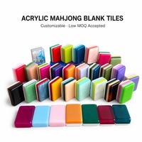 Tuiles de Mahjong Américaines de Luxe Vierge Multicolores en Acrylique 32/36mm, Gravure Personnalisée, Impression UV, Faible MOQ, Divertissement - Meilleures Ventes