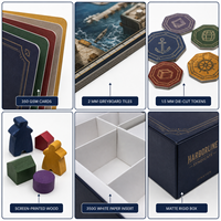 Jeu de société personnalisé sur la logistique portuaire – Échantillon de boîte rigide magnétique de style livre – Ensemble d'apprentissage modulaire en papier pour 4 joueurs