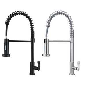 Black Spring 304 Stainless Steel Kitchen Faucet Single Handle Pull Down Modern Deck Mounted YQ60017 - Product Image 3
