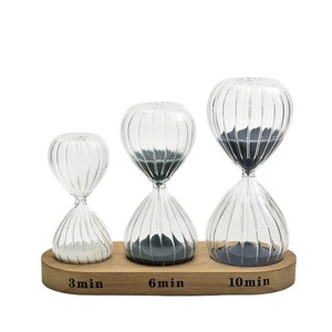 Temporizador de arena acanalado para manualidades de cristal creativas modernas, relojes de arena de 3, <span class=keywords><strong>6</strong></span> y 10 minutos para decoración del hogar - Product Image 5
